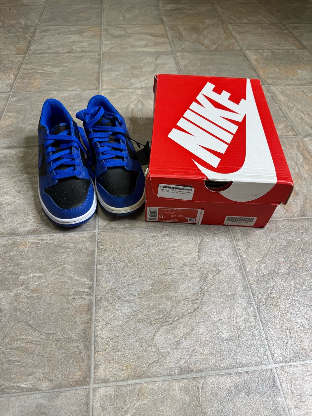 Nike Dunk Low Hyper Cobalt GS Shoe Size 6Y Blue CW1590-001 NWT
